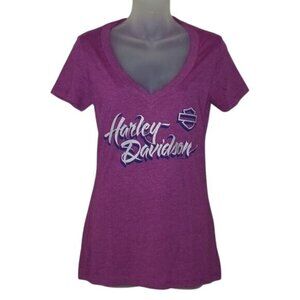 Harley-Davidson Purple V-Neck T-shirt